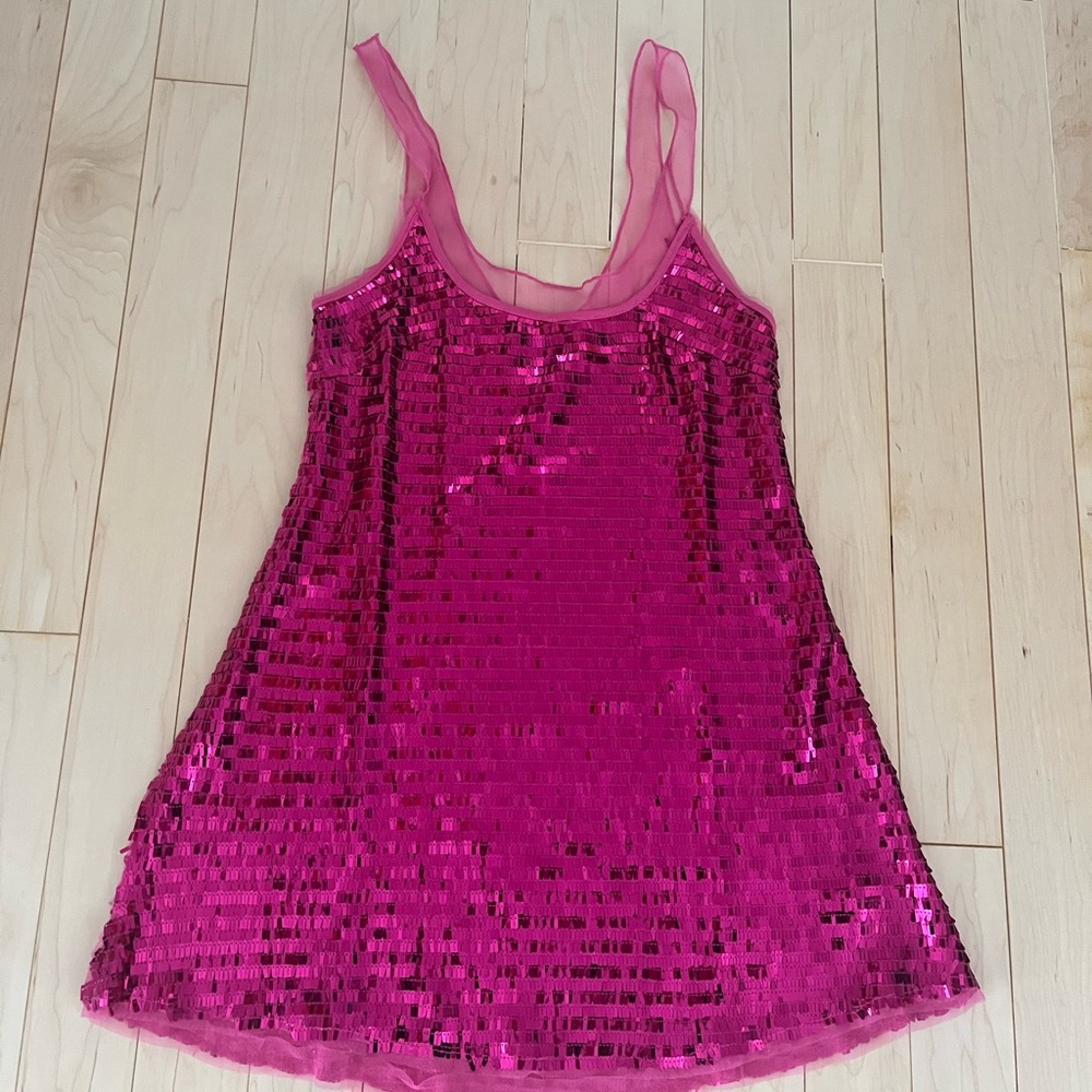 Free People Pink Sequin Mini Dress XS